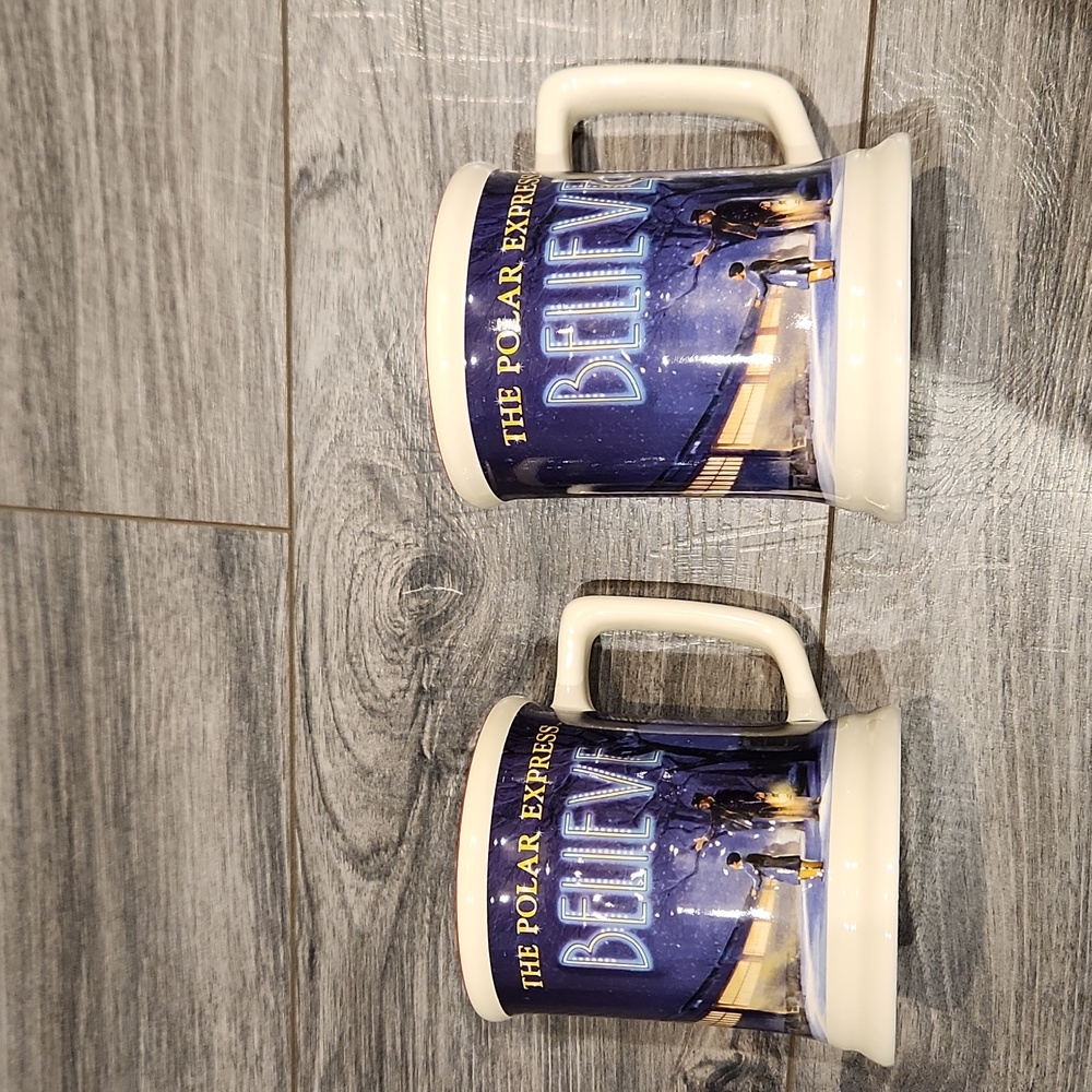EUC SET of 2 The Polar Express Believe Coffee/Tea Mugs